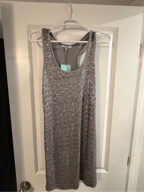 Women’s La Cite sequin racer back dress size M. NWT